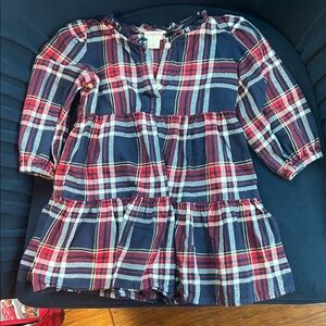 Crewcuts Navy and Red Plaid Dress Christmas Dress